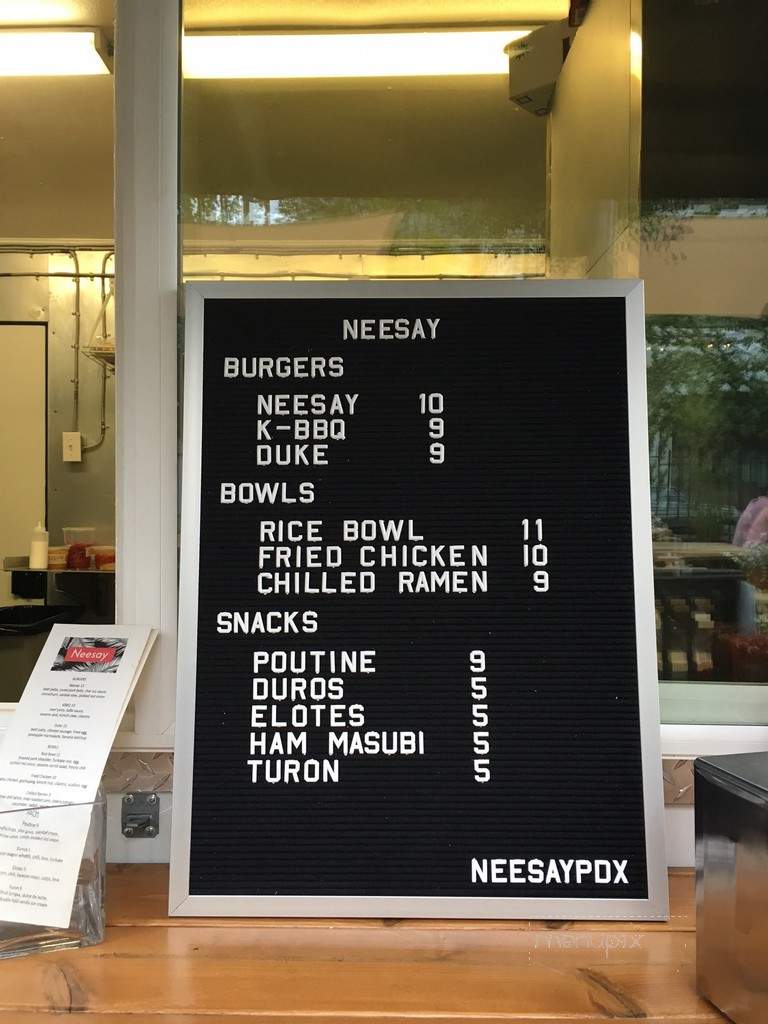 Neesay - Portland, OR menu_pic