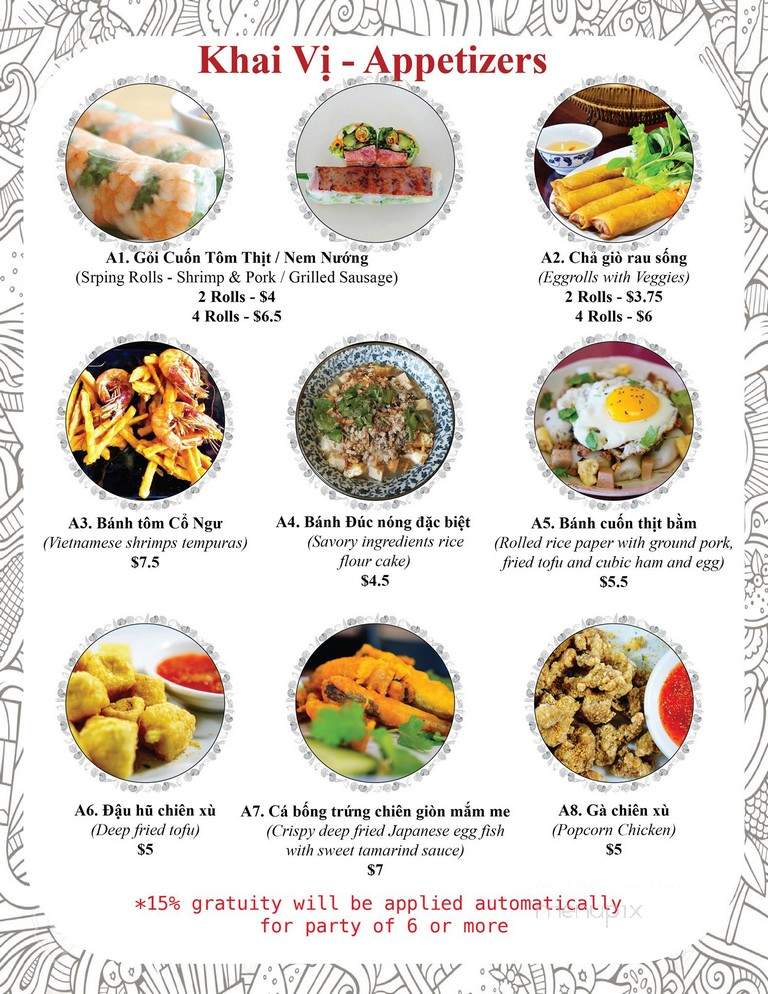 Ha Noi Corner - Garden Grove, CA menu_pic