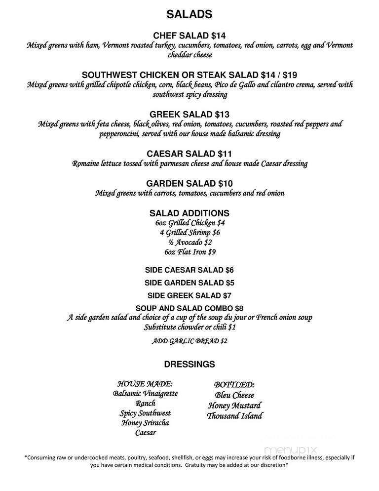 The Tavern - Springfield, VT menu_pic