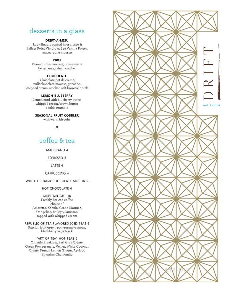 Drift - San Diego, CA menu_pic