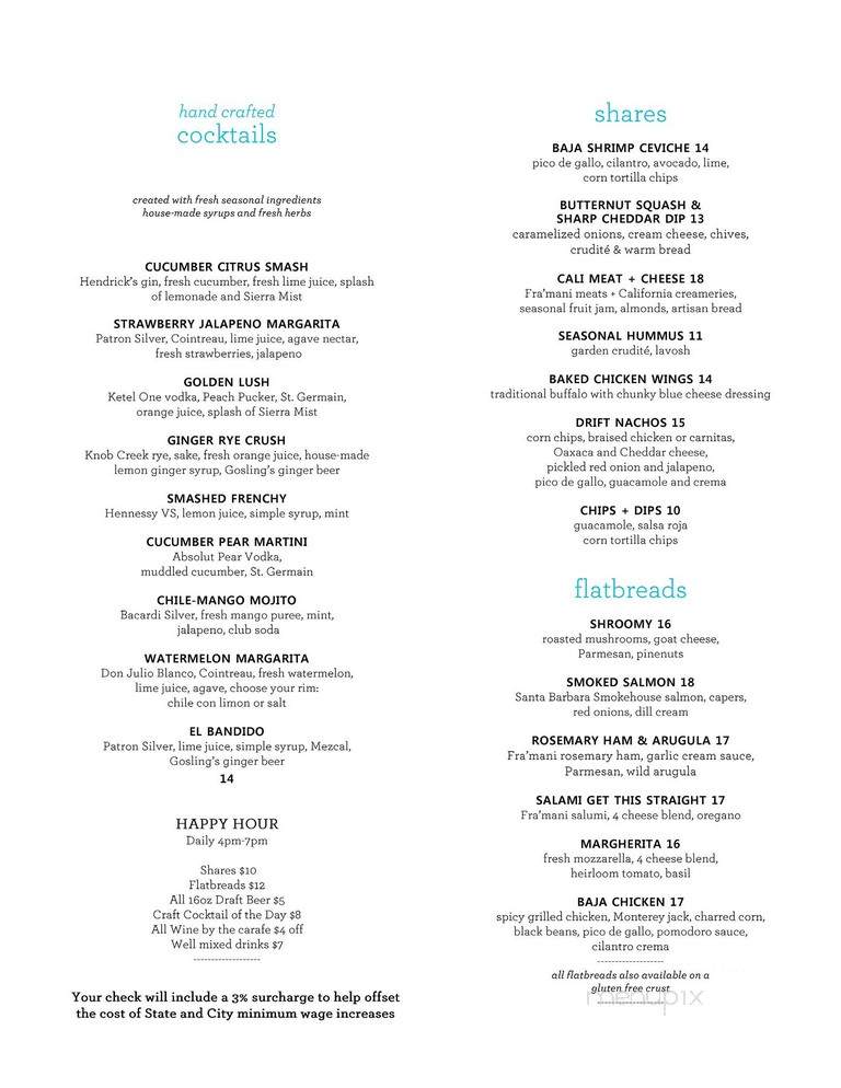 Drift - San Diego, CA menu_pic