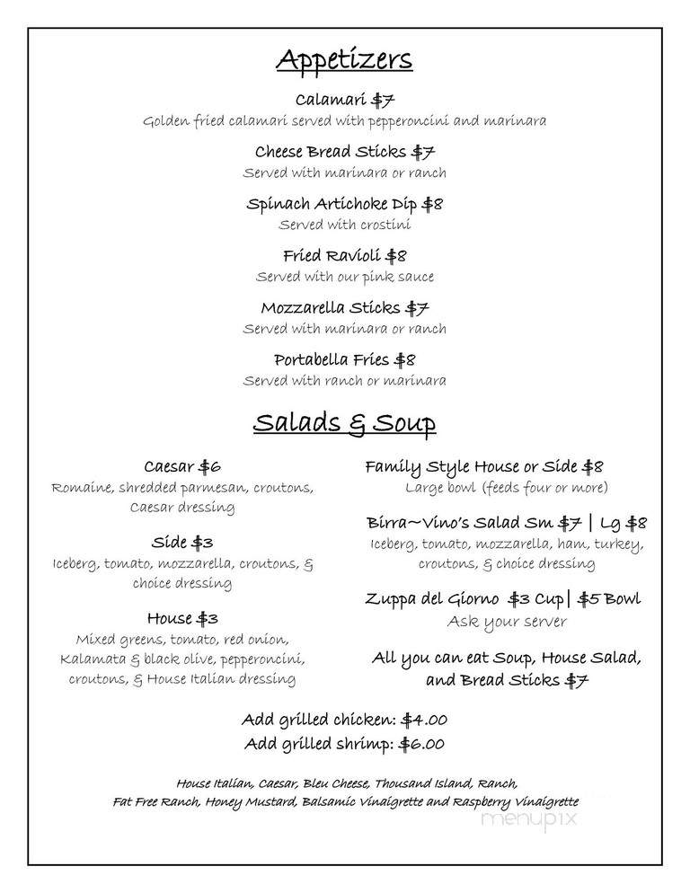 Birra - Siloam Springs, AR menu_pic