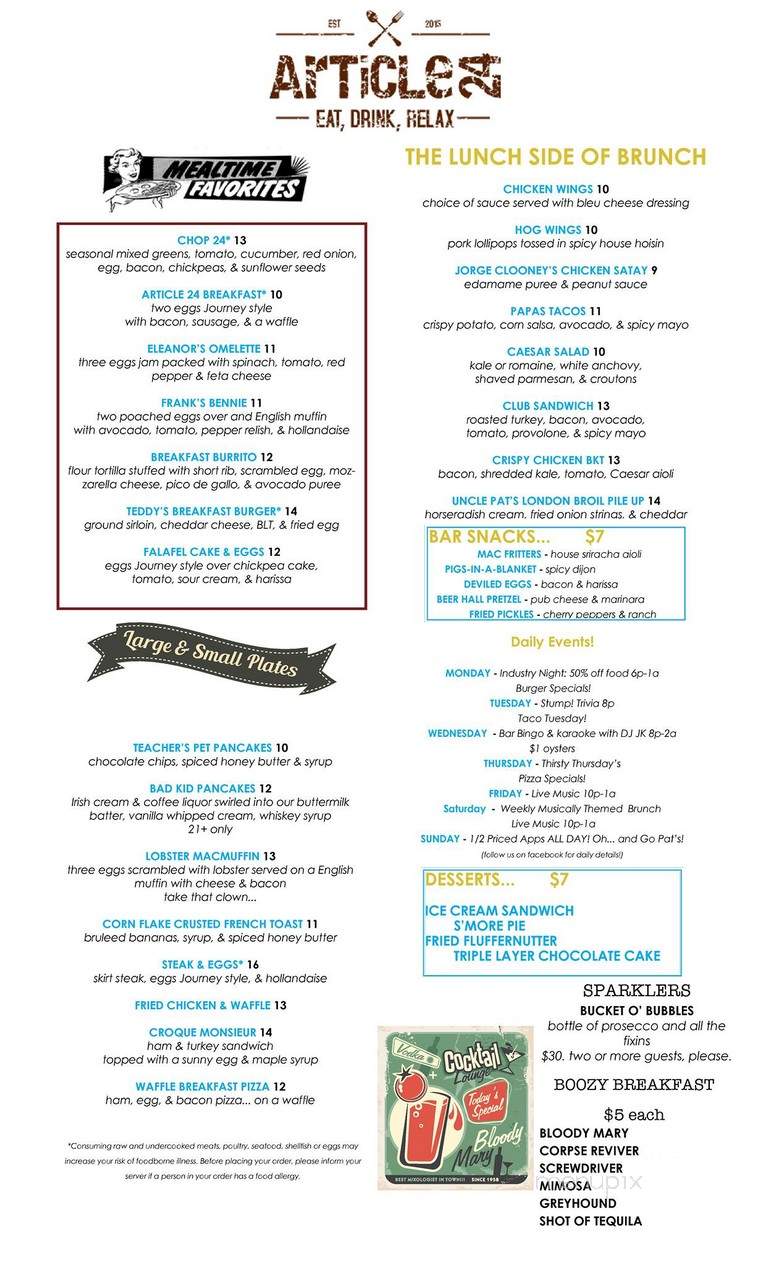 Article 24 - Brighton, MA menu_pic