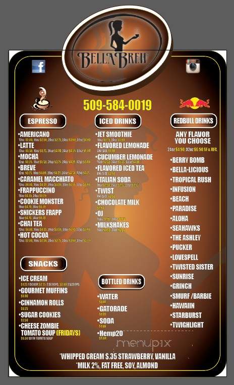 Bella Brew - Wapato, WA menu_pic