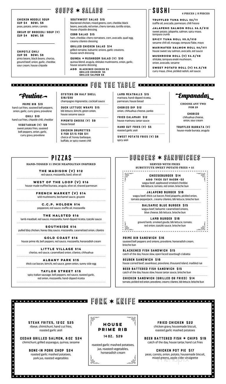 The Madison Bar and Kitchen - Chicago, IL menu_pic