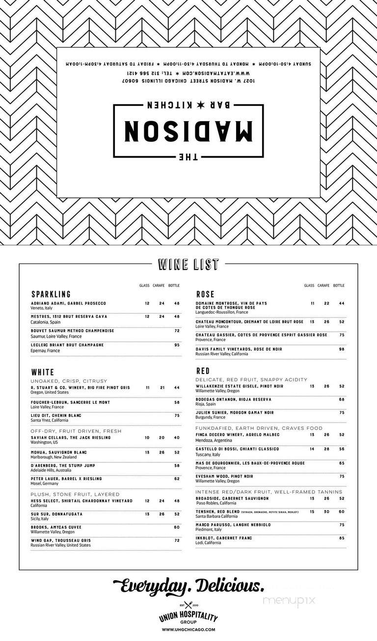 The Madison Bar and Kitchen - Chicago, IL menu_pic