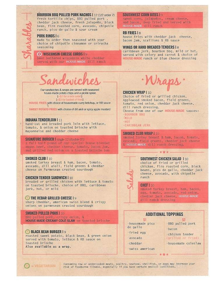 Rebar Indy - Indianapolis, IN menu_pic