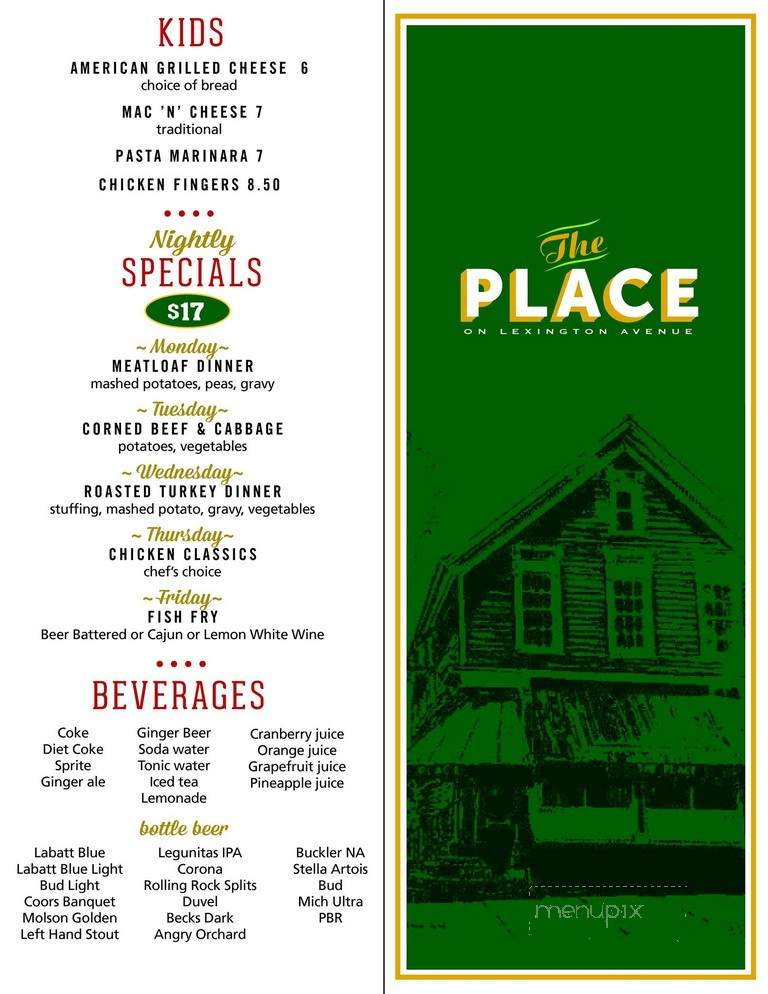 The Place - Buffalo, NY menu_pic