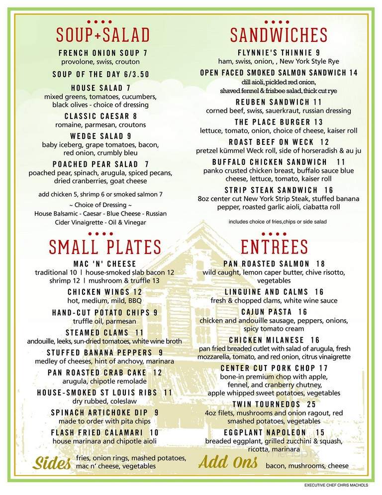 The Place - Buffalo, NY menu_pic
