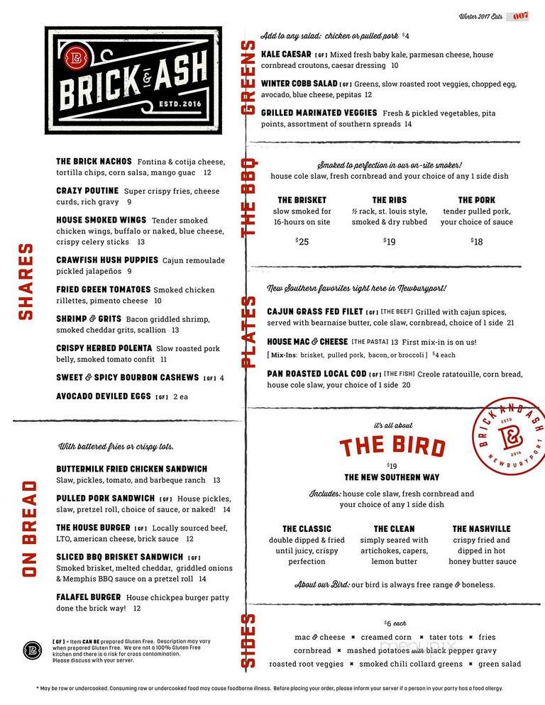 Brick & Ash - Newburyport, MA menu_pic