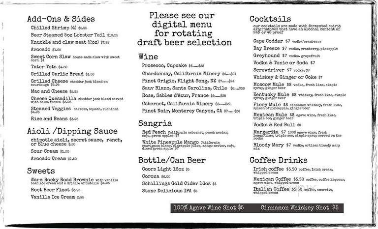 Lobster & Beer - Los Angeles, CA menu_pic