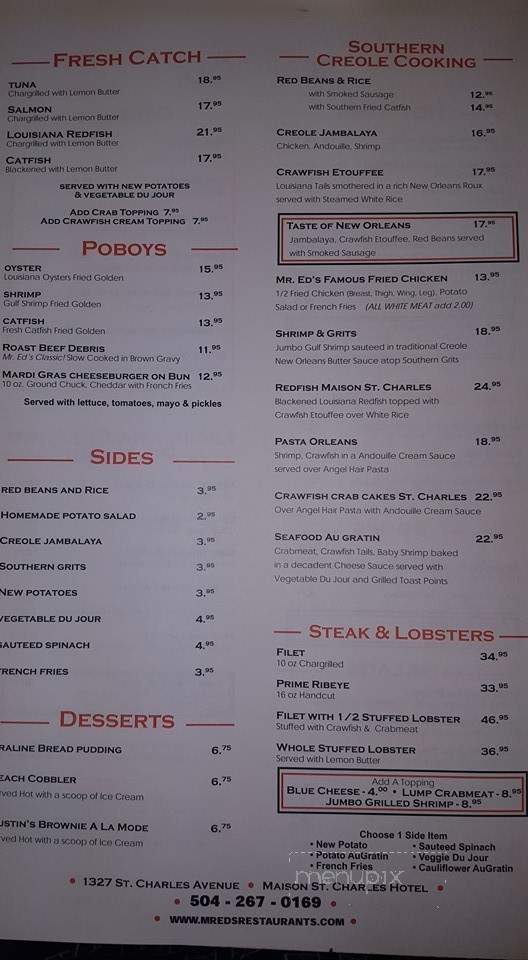 Mr. Ed's Seafood and Oyster House - New Orleans, LA menu_pic