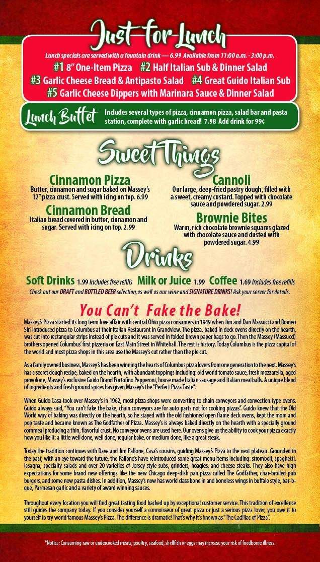 Massey's Pizza - Heath, OH menu_pic