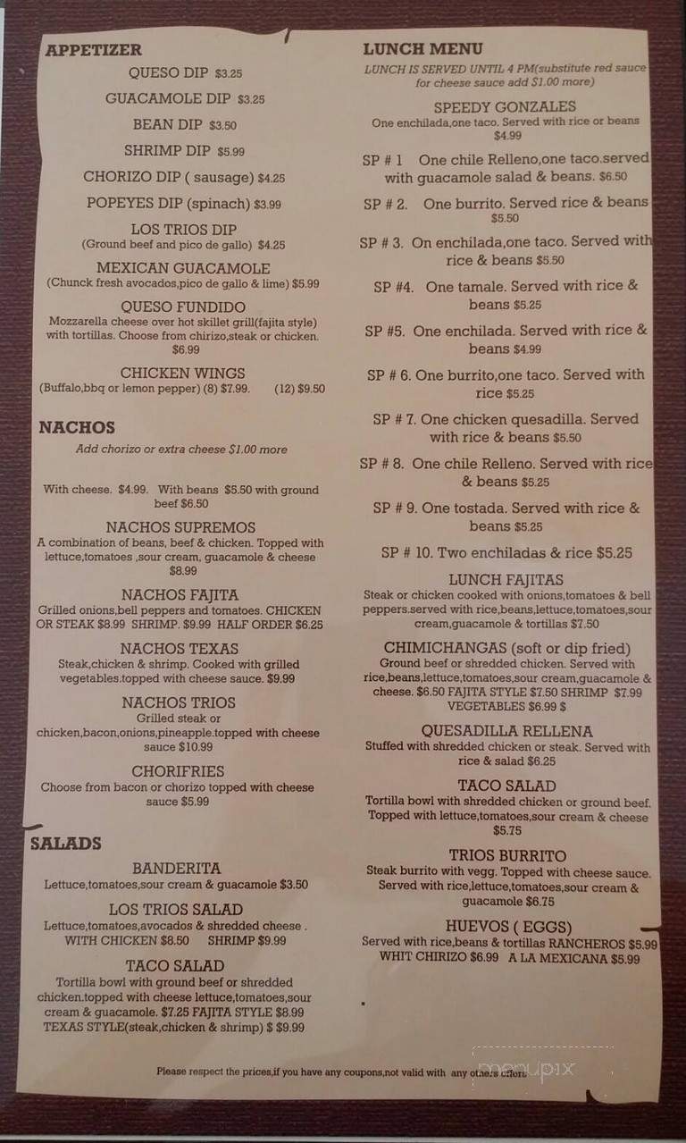 Los Trios Mexican - Oliver Springs, TN menu_pic