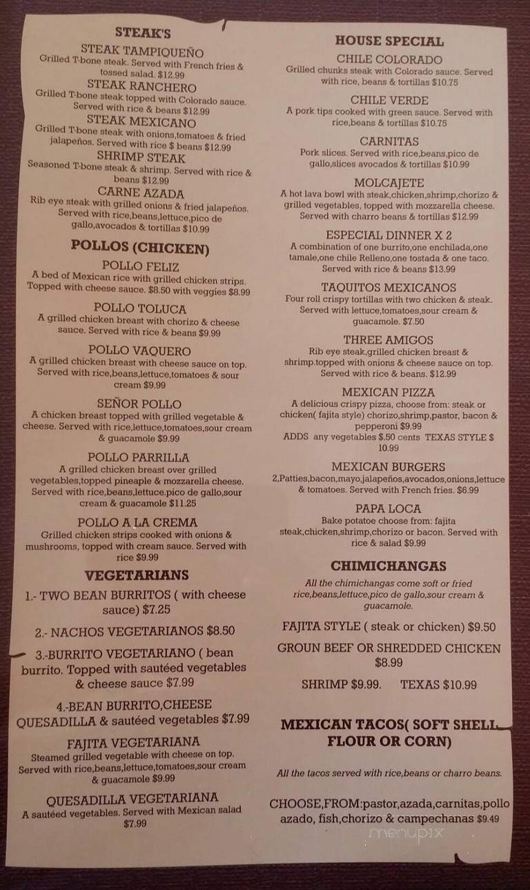 Los Trios Mexican - Oliver Springs, TN menu_pic