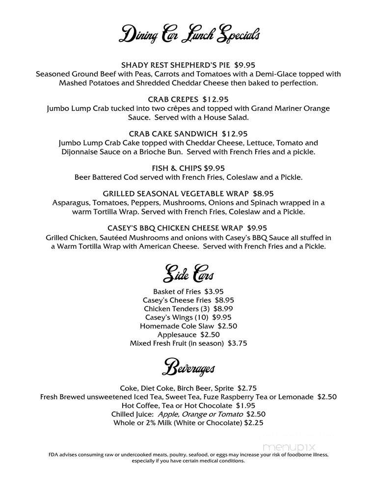 Casey Jones Restaurant - Ronks, PA menu_pic