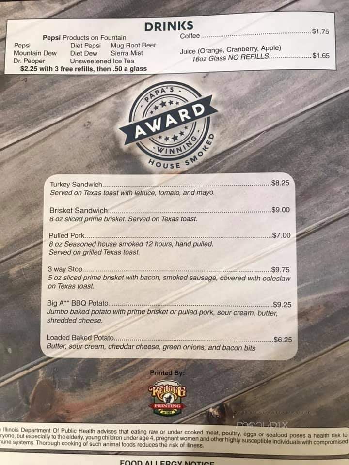 Papas Bar - Monmouth, IL menu_pic