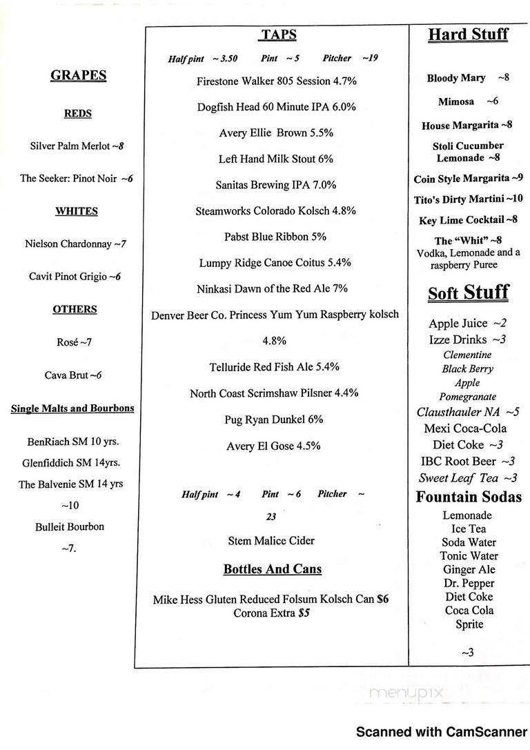 James Peak Brewery and Smokehouse - Nederland, CO menu_pic