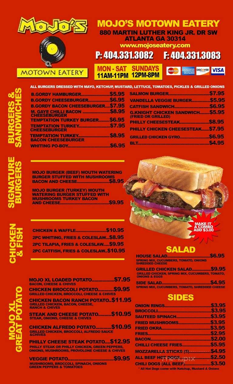MoJo's Motown Eatery - Atlanta, GA menu_pic