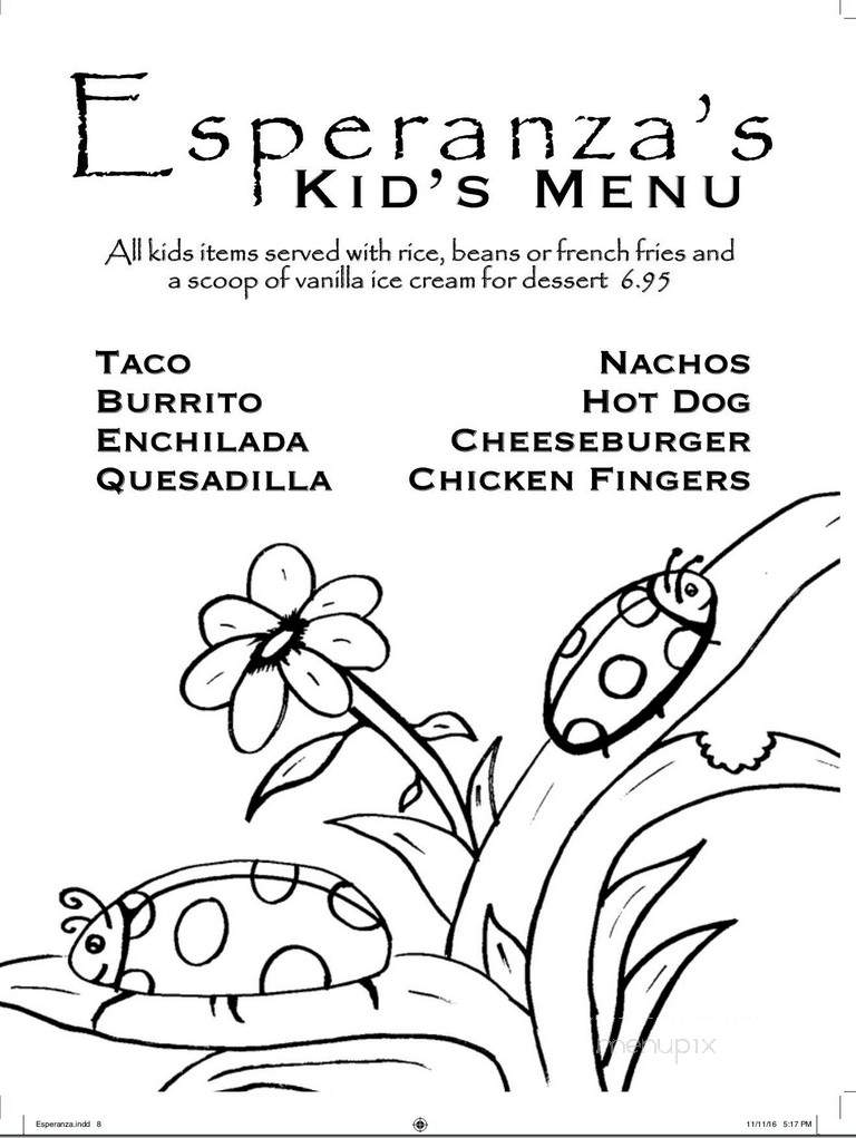 Esperanza - Burlington, VT menu_pic