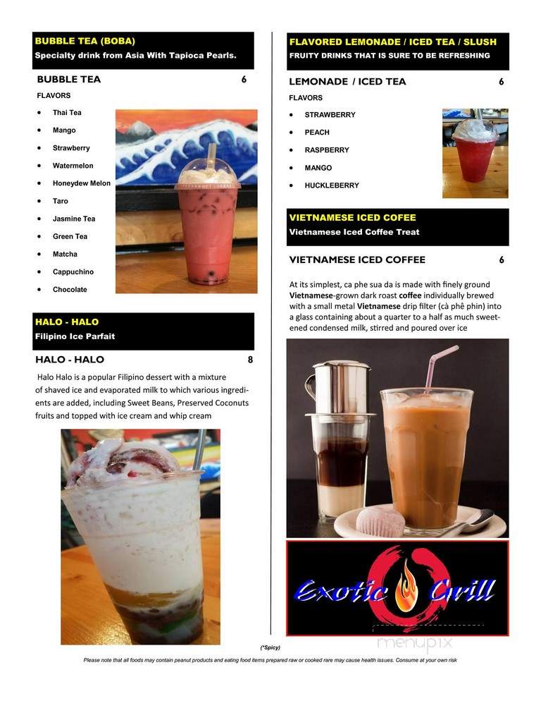 Exotic Grill - Springfield, MO menu_pic