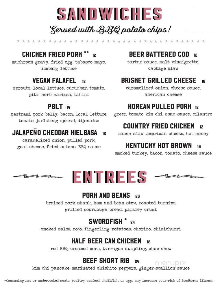 Pork and Beans - Pittsburgh, PA menu_pic