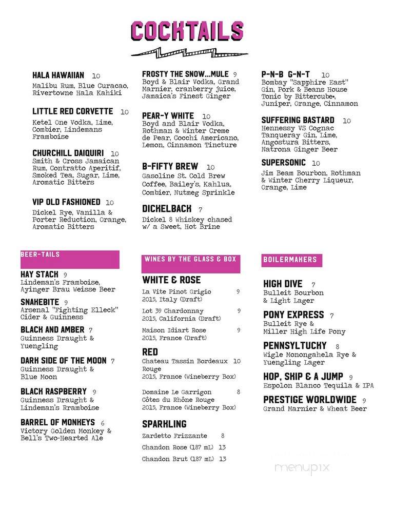 Pork and Beans - Pittsburgh, PA menu_pic