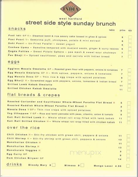 INDIA - West Hartford, CT menu_pic