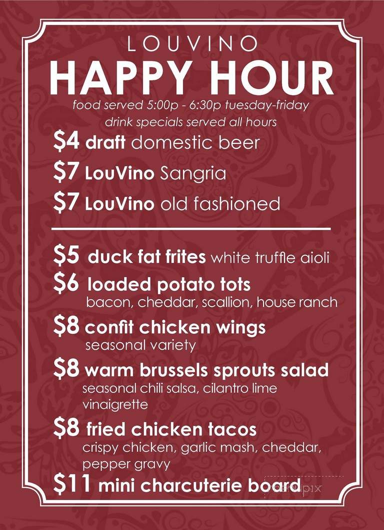 LouVino - Fishers, IN menu_pic
