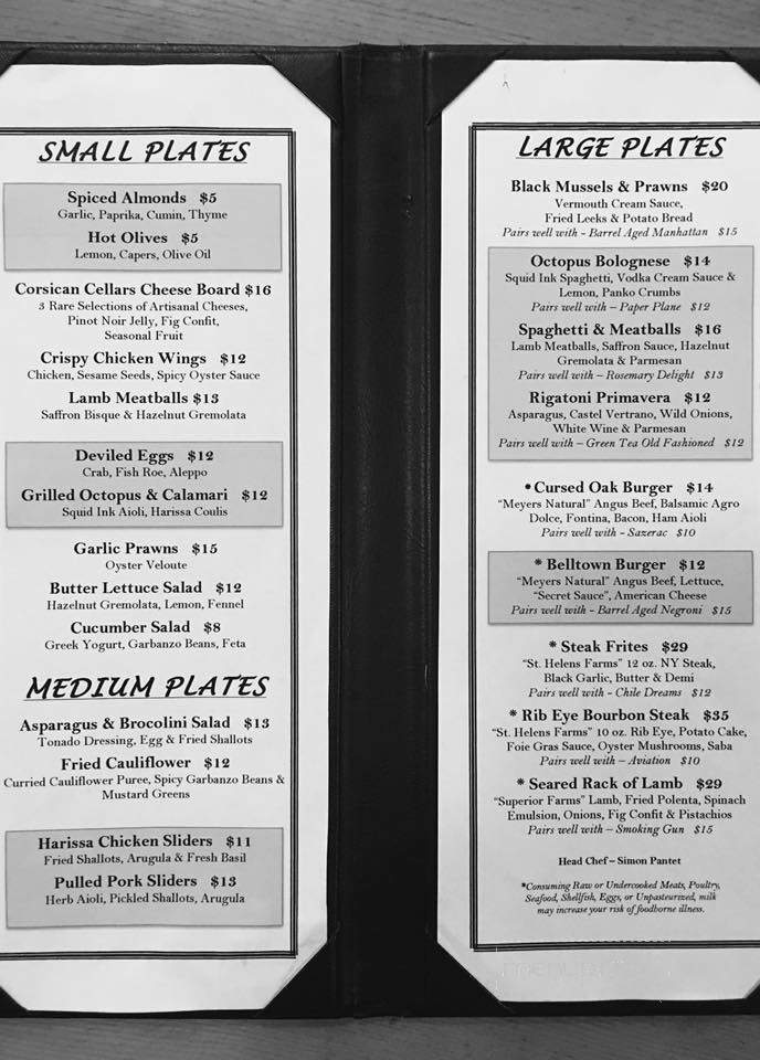 Cursed Oak - Seattle, WA menu_pic