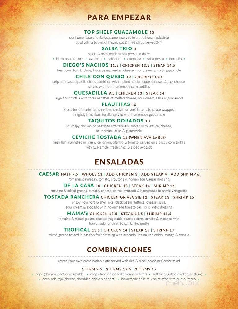 Los Arroyos - Carmel, IN menu_pic