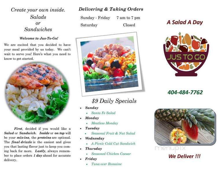Jus-To-Go - Lithonia, GA menu_pic