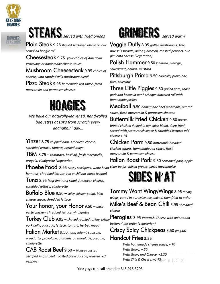 Keystone Hoagies - Tuxedo Park, NY menu_pic