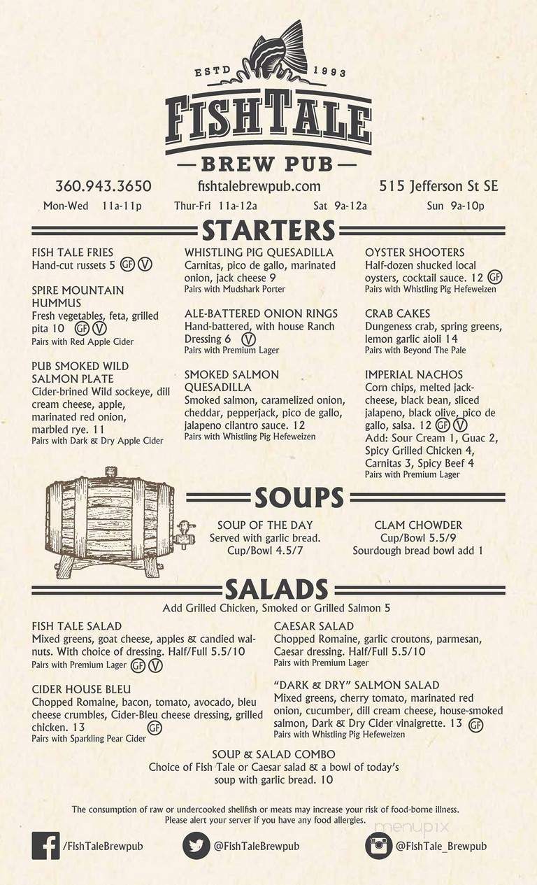 Fish Brewing - Woodinville, WA menu_pic