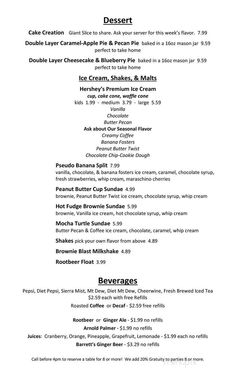 Food Factory Craft Diner - Hickory, NC menu_pic