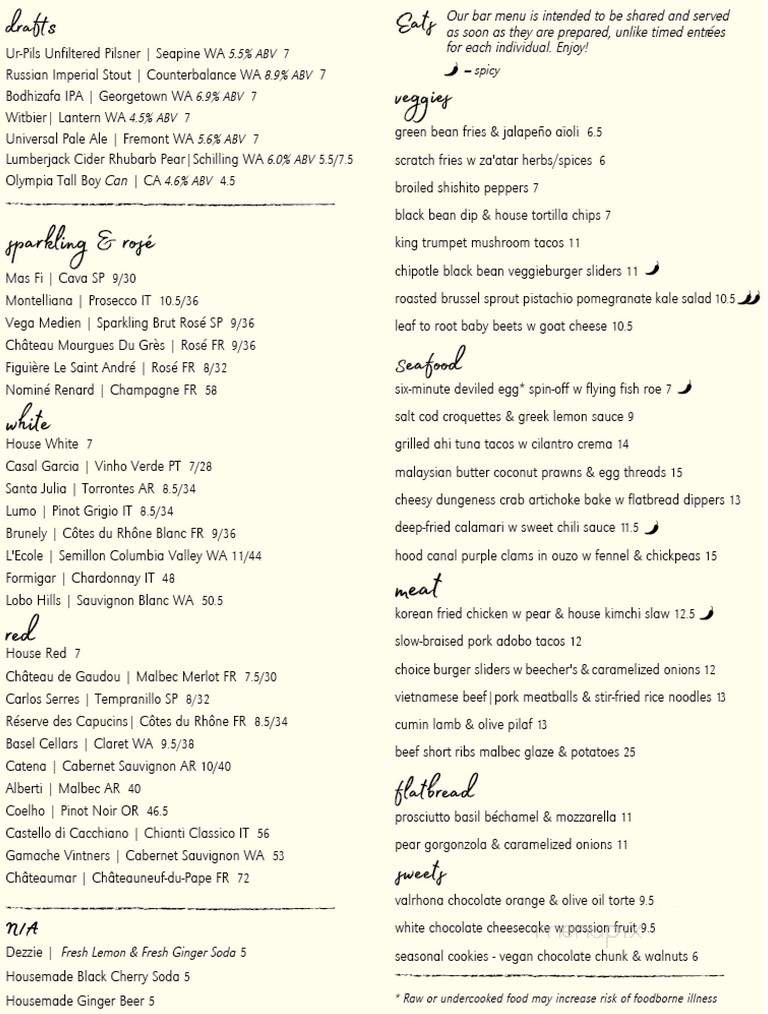 Bar Vacilando - Seattle, WA menu_pic