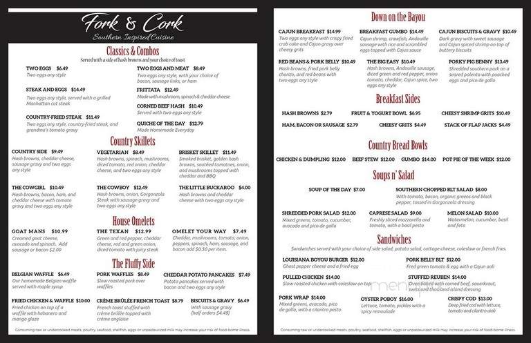 Fork & Cork - Valparaiso, IN menu_pic
