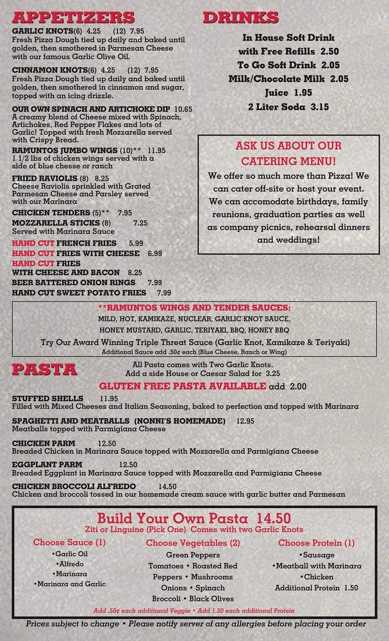 Ramunto's - North Adams, MA menu_pic