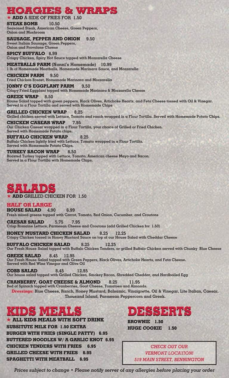 Ramunto's - North Adams, MA menu_pic