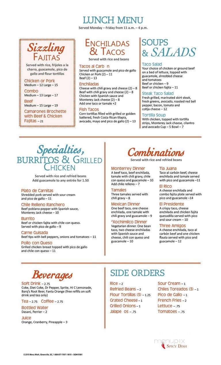 Victor's Mexican Grille - Richmond, TX menu_pic