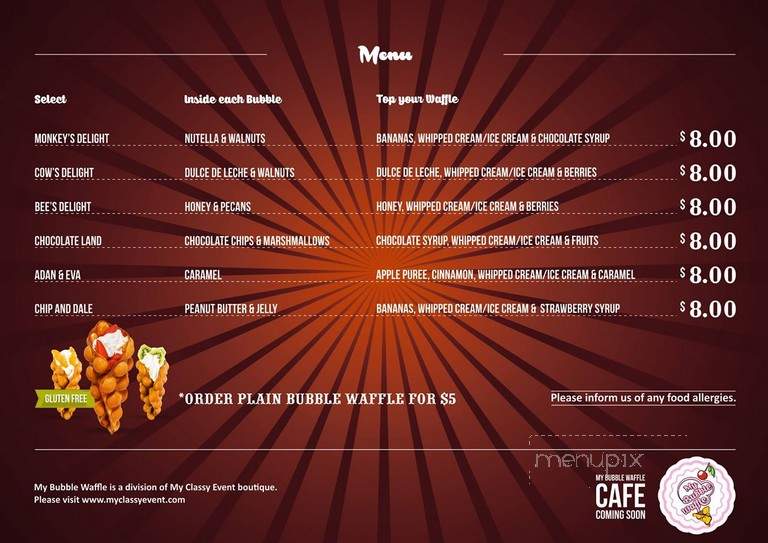 My Bubble Waffle - Los Angeles, CA menu_pic