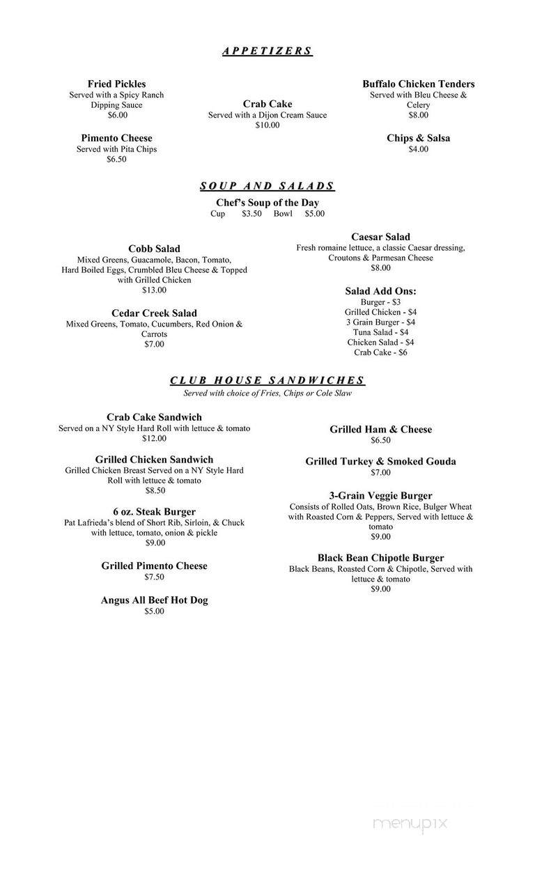 The Grille - Aiken, SC menu_pic