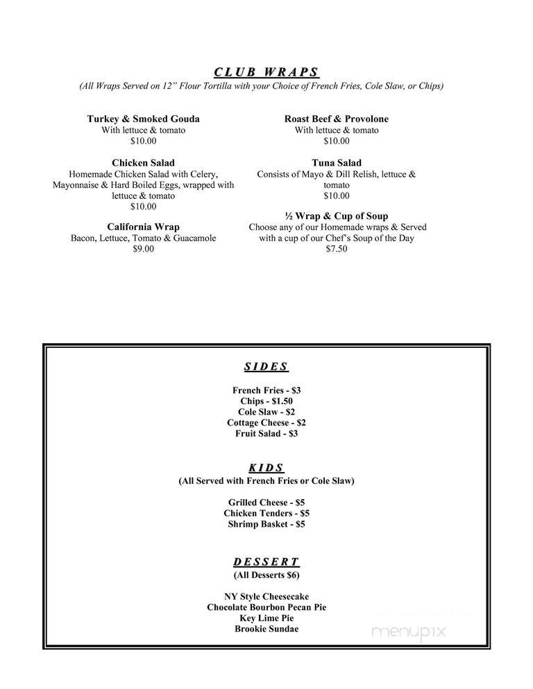 The Grille - Aiken, SC menu_pic