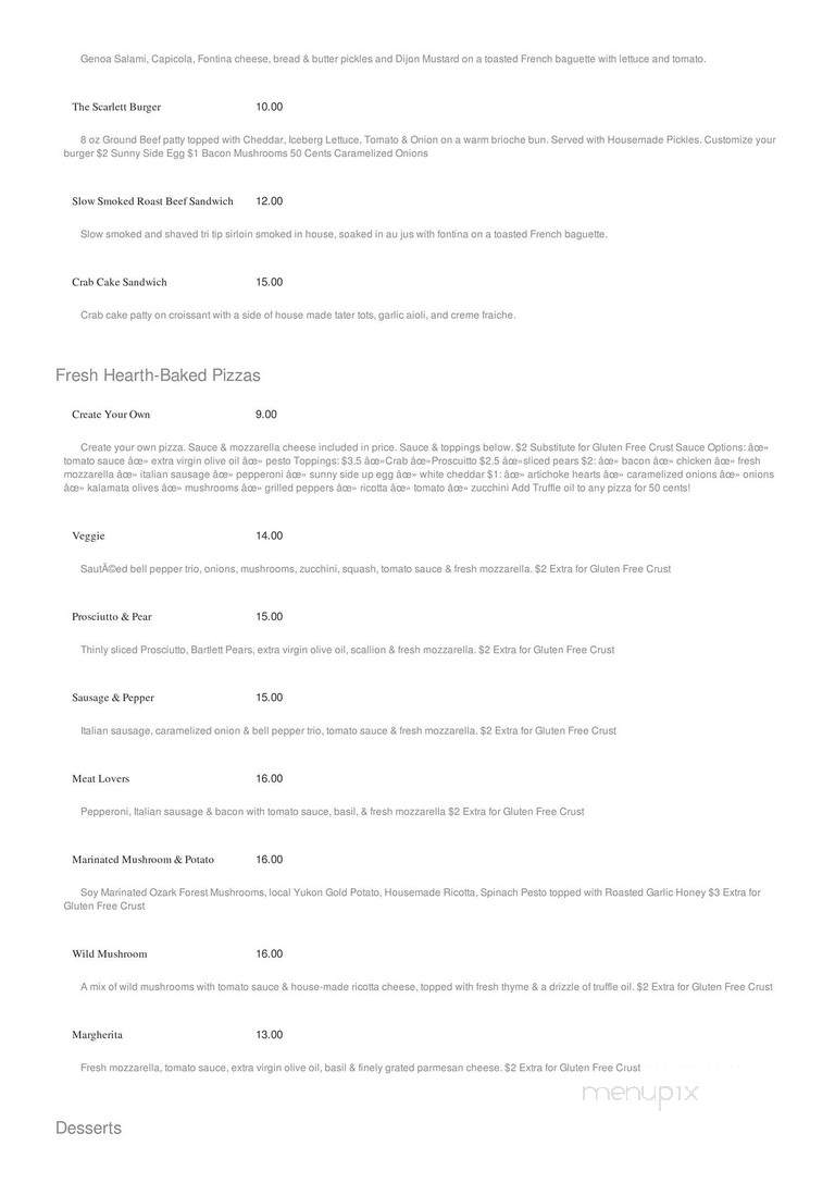 Scarlett's Wine Bar - Saint Louis, MO menu_pic
