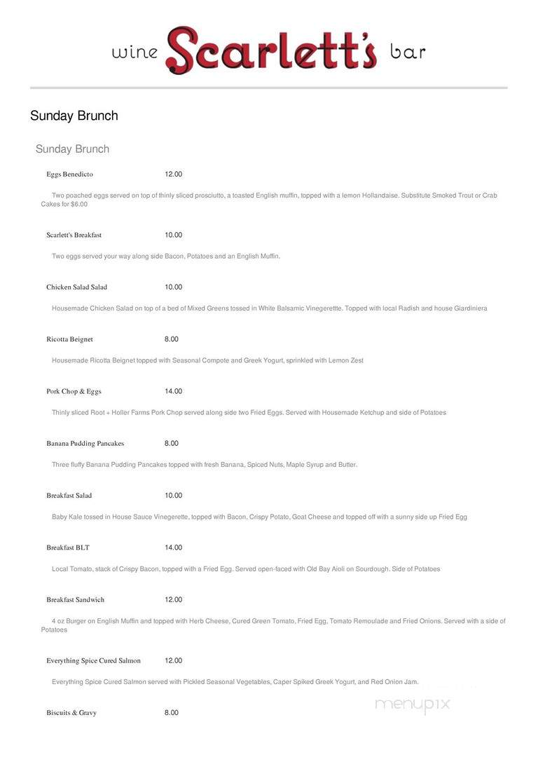 Scarlett's Wine Bar - Saint Louis, MO menu_pic