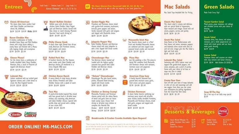 Mr. Mac's Macaroni & Cheese - Portsmouth, NH menu_pic