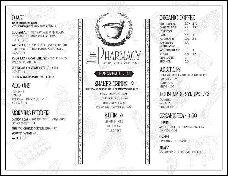 The Pharmacy - Santa Rosa, CA menu_pic