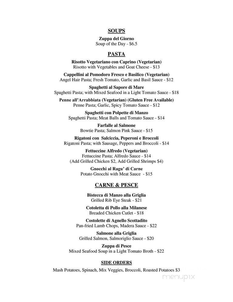 Caffe' Italia - Los Angeles, CA menu_pic
