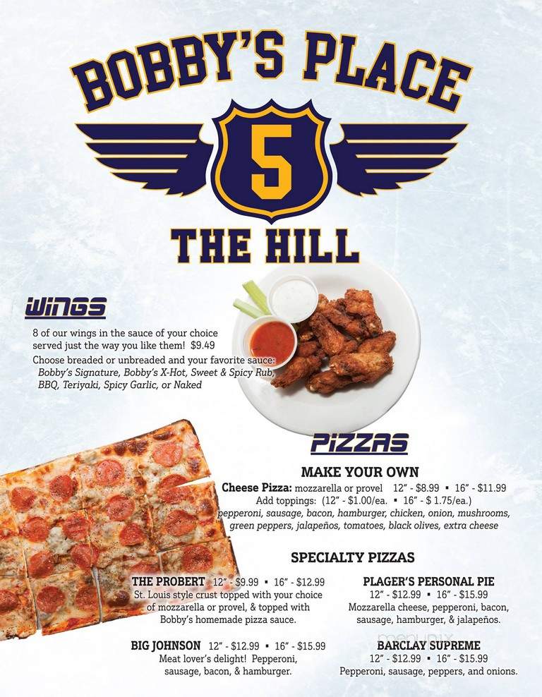 Bobby's Place - St. Louis, MO menu_pic