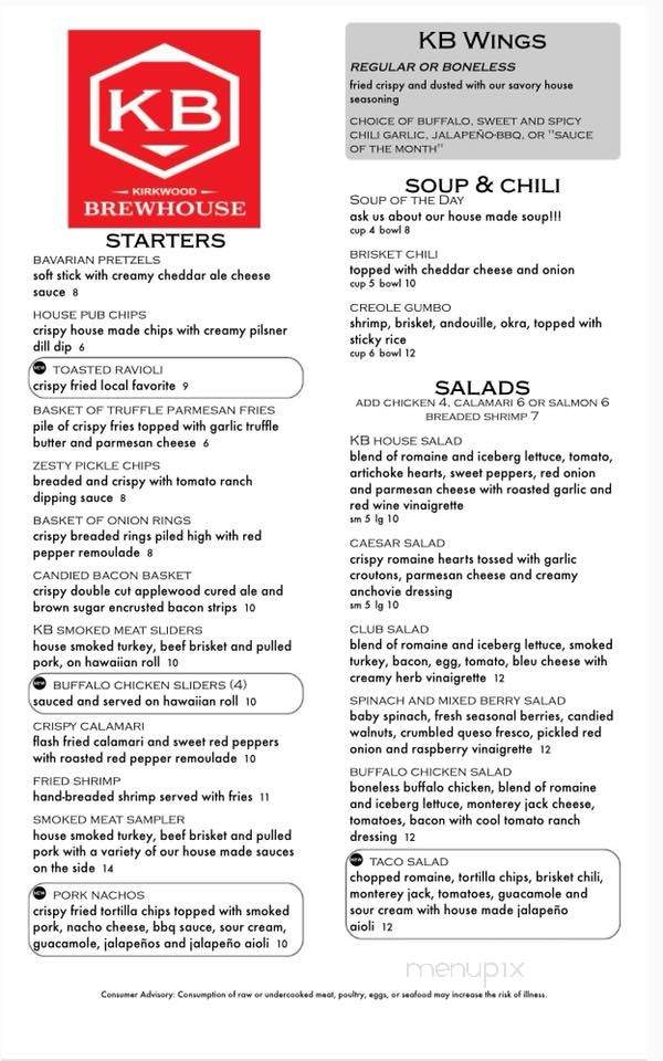 Kirkwood Brewhouse - St Louis, MO menu_pic